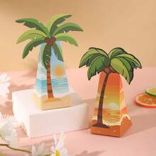 10pcs/Pack Gift Candy Cookie Boxes Paper Boxes Theme Boxes Party Coconut Palm Tree Boxes Popcorn Boxes Beach Coconut Party Suitable For Various Holiday Decoration Paper Boxes - View 3