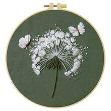 Embroidery Kit 15x15cm/5.9in Or 20x20cm/7.9in DIY Set With Flora And Fauna Pattern. For Adult Beginners. Includes Fabric, Instructions, Hoop, Needles & Threads. Great Gift For Friends/Family. Home Or Office Art Decor. - Flora Fauna - View 15