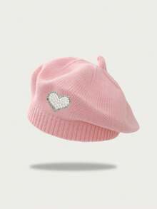 Merlader Style Beret For Women, Autumn And Winter, Heart Pearl Knit Beret Hat, Japanese Retro, Versatile, Face-Slimming, Octagonal Hat, Pumpkin Hat - Multicolor - View 10