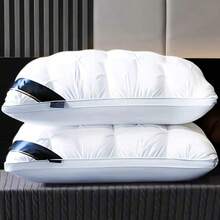 Gối cổ chất lượng khách sạn 5 sao cao cấp, vải polyester không gây dị ứng, ruột bông mật độ cao không xẹp, gối ngủ bốn mùa có thể giặt, gối mềm giúp ngủ sâu, phù hợp dùng tại nhà, xe RV và sử dụng hàng ngày - A - Xem 2