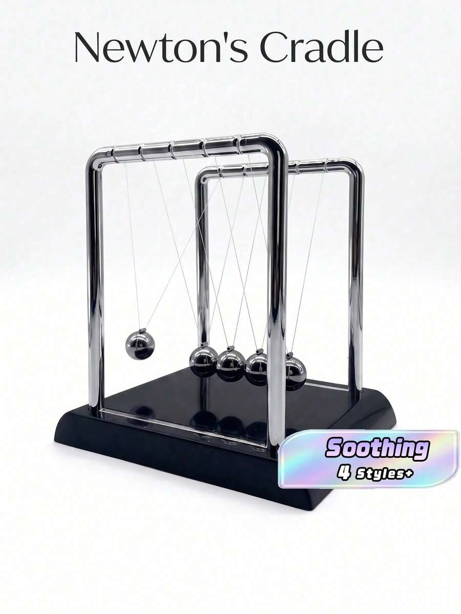 1pc Black Base Newton's Cradle Balance Ball, Fun Science Physics ...