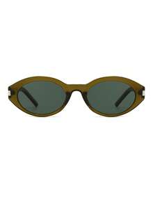 1 Pair Men's Round Retro Solid Color Street Style Personalized Fashion Glasses - Green - View 4