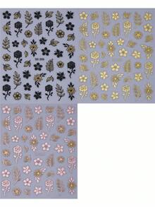 3件組大嘴鳥鸚鵡綠葉美甲貼紙，春夏熱帶雨林DIY美甲裝飾滑片，美甲配件工具，送給女孩的精美禮物 - 彩色 - 查看 3