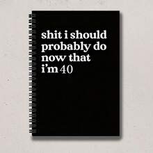 1pc A5 Spiral Notebook, Funny 40th Birthday Quote Hardcover Journal, Coil Bound Aesthetic Notebook, Office Stationery, 40th Birthday Gift Notebook For Men And Women - A5 lined - View 6