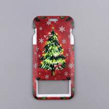 Red Christmas Tree Snowflake Pattern Lanyard Card Holder, Durable Neck Strap With ID Holder, Portable Name Tag Holder, Christmas Holiday Present - Multicolor - View 7