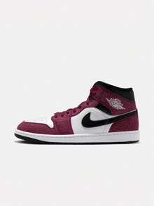 Men's AIR JORDAN 1 MID SE Sports Casual Shoes Mid-Top IQ5493-600 - Red and White - View 1