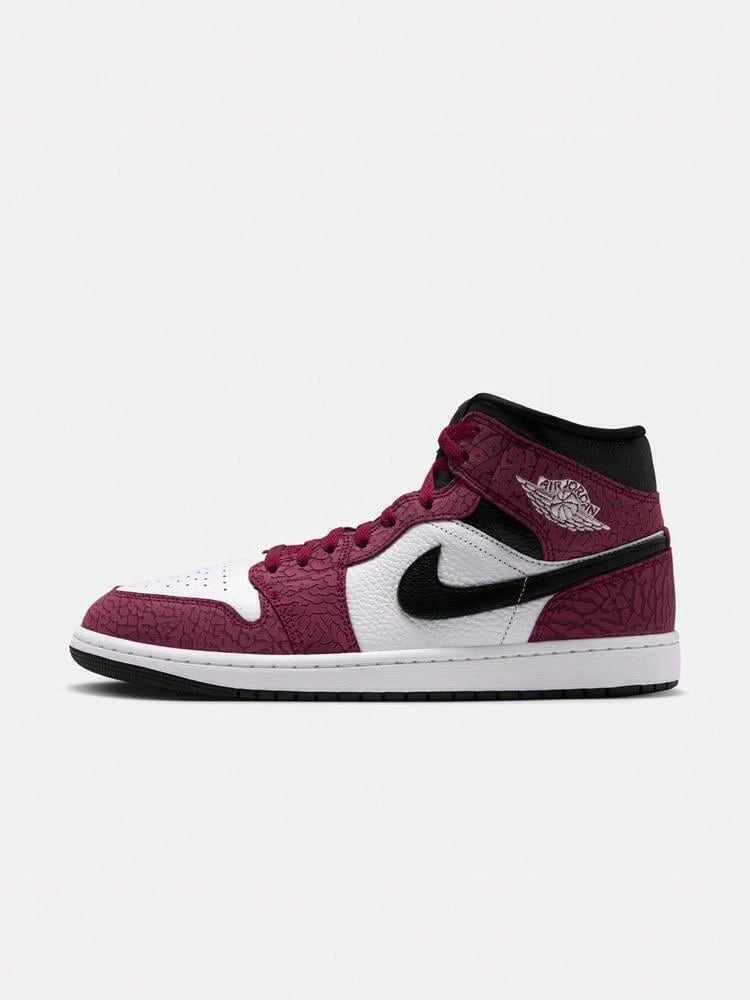 Men's AIR JORDAN 1 MID SE Sports Casual Shoes Mid-Top IQ5493-600 - Red and White - View 1
