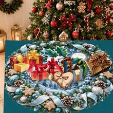 1 buah Alas Pohon Natal Motif Hutan Cahaya Bulan Biru Es, Dekorasi Liburan Elegan, 5 Ukuran, Hadiah Liburan Unisex, Cocok Untuk Dekorasi Natal di Rumah dan Pesta - Hutan Biru Es yang Diterangi Cahaya Bulan - View 8