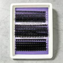 280 Clusters Segmented Eyelashes 0.07 Thick Dense Curly Lash Extension Kit Large Capacity DIY Individual Fluffy Lashes - LU(M) - View 7