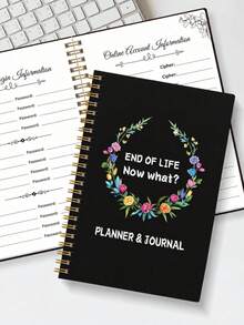 1pc End Of Life Planning & Diary Notebook - A5 Fun Edition "What Happens After I Die?" - Spiral Bound, Includes Password Records, Online Accounts, Notes And Last Wishes - Humor Gift And Practical Estate Planning Record, Desk Accessory Notebook - Multicolor - View 2