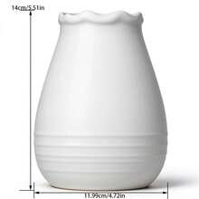 3D Printed Knitted Texture Art Vase, Cream Style Wavy Edge Design, Desktop Flower Container, Ins Minimalist Home Decor Ornament, Living Room Entryway Soft Decoration, Dried Flower Fresh Flower Vessel, Highly Attractive Niche Home Atmosphere Decorative Craft - 1PC - View 3