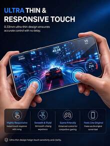 2Pcs No-Bubble Edge-Less Tempered Glass Screen Protector, HD Transparent, Anti-Fingerprint, Case Friendly, Support Fingerprint ID, Waterproof Shock Resistant, Easy Install Phone Protective Film - Clear - View 5