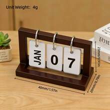 1 buah Kalender Abadi Kayu Minimalis Modern, Gaya Gantung dengan Halaman yang Dapat Dibalik, Dekorasi Meja Kamar Tidur, Hadiah Liburan, Kalender Meja Dekoratif - 1PC - View 7