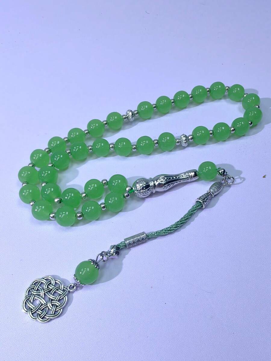 33pcs 10mm Muslim Men's Prayer Beads, High-Quality Glass Material, Middle East Best-Selling Unisex Prayer Beads - Multicolor - View 1