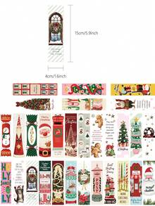 30pcs Christmas Greeting Bookmarks, Planner Scrapbook Material, Decorative Student Reading Book Page Markers, Book Markers, Christmas Santa Holiday Gift Cards - 30pcs - View 3