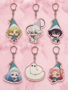 1pc/6pcs Witch Hat Atelier Acrylic Keychain, Square Pendant, Lightweight Backpack Key Charm, Fantasy Art Style Key Accessory, Suitable For Manga Lovers, Teenagers Collection And Gifts - Multicolor - View 6