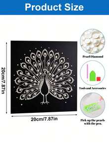 Handmade Pearl Painting Set, Pearl Peacock Pattern Design, Full Set Of Hand Tools, Wall Decoration, Holiday Gifts. - A - View 5