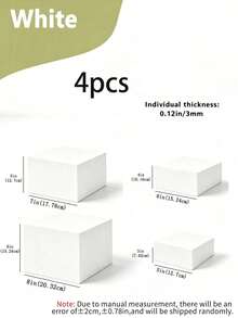 3/4/6/8pcs Stackable White Rectangular Multi-Tier Acrylic Dessert Display Stand Set, Suitable For Weddings, Parties, Buffets And Holiday Decor, Multiple Sizes - White Square - View 11