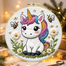 15*15cm/5.9*5.9in 20*20cm/7.9*7.9in,Hard-Working Animals Embroidery Kit, DIY Handmade Embroidery Set For Adult Beginners, Home Gift, Women's Sewing Gift, Including User Manual, Printed Pattern Fabric, Embroidery Frame, Needle And Thread. - Hard-working - View 5
