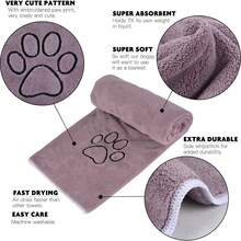 1pc/Dog Towels Super Absorbent Microfiber For Small, Medium Dog Drying Towel For Drying Dogs Soft Pet Bath Towels And Cats With Embroidered - Multicolor - View 6