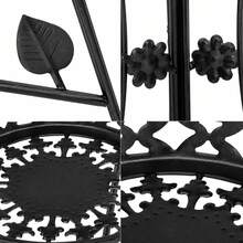 2Pcs 76.5cm Metal Plant Stand Vintage Leaf Flower Pot Holder - Black - View 3