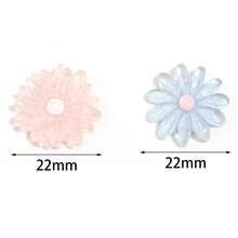 20pcs/Pack Resin Clear Flower Cream Glue Stickers 22mm, Macaron Multicolor, Fresh Style, Can Be Used As Shoe Charms For Hollow Out Clogs, Also For DIY Keychains, Bracelets, Handmade Jewelry Creative Accessories - Flower Patch - View 5