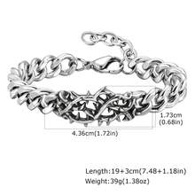 1pc Vintage Thorn Chain Stainless Steel Bracelet, 10.5mm Wide, Thick, Simple, Jewelry, Accessory For Men - Silver - View 4