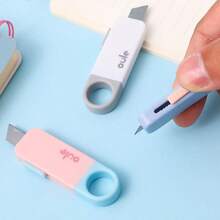 1pc Cute U-Shaped Mini Retractable Utility Knife, Portable Pocket Box Cutter, Student Paper Cutting Craft Tool, Small Express Package Unboxing Knife, DIY Art Stationery Wallpaper Cutter - Cute U-shaped Letter Opener - View 5