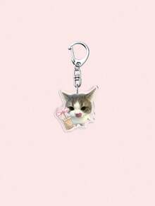 1PC/7PCS Funny Cat Keychain, Cat Drinking Matcha Beverage Bag Charm, Backpack Charm, Car Keychain And Phone Accessory, Perfect Small Gift For Boyfriend, Girlfriend, Family, Friends And Cat Lovers, Christmas Gift, Almost Sold Out - A - View 5