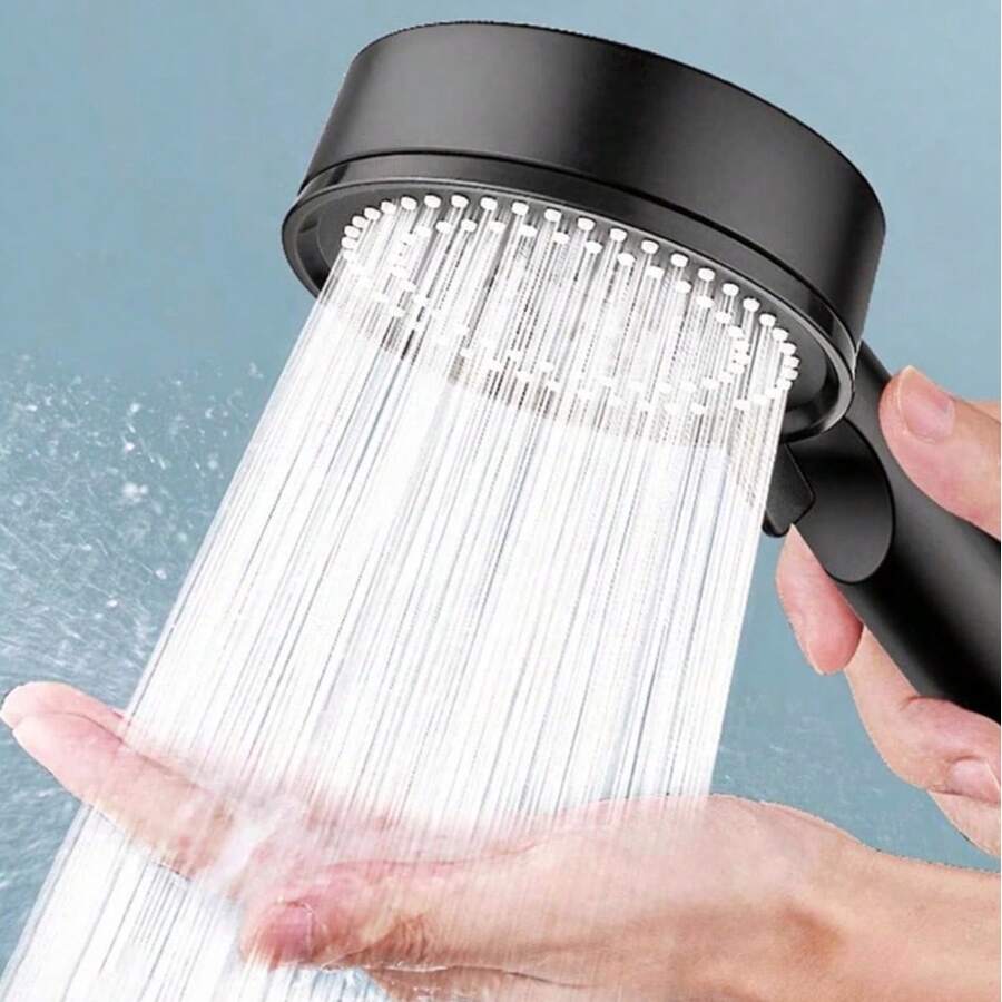 5-Setting Pressurized Shower Head 1pc Suitable For Home Decor - Black-1pc - View 1