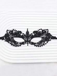 1pc Black Lace Masquerade Mask For Costume Party, Mystery Fun, Mardi Gras, Halloween And Cosplay Sexy Valentine's Day Valentines - Black - View 2