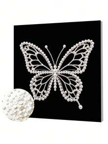 Handmade Pearl Painting Set, Pearl Butterfly Pattern Design, Full Set Of Hand Tools, Wall Decoration, Holiday Gifts. - A - View 7