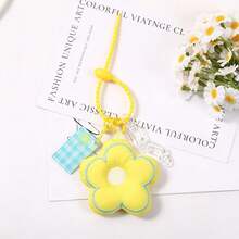1Pc Cute Y2K Padded Flower Keychain, Aesthetic Colorful Acrylic Chain Pendant, Kawaii Coquette Keyring For Women Girls - Multicolor - View 8