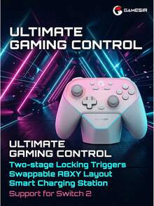 GAMESIR Supernova Wireless Controller - Universal For Switch/PC/Steam - Bluetooth + 2.4G Dual Mode - Hall Effect Joystick & Mechanical Buttons - 6-Axis Motion Sensing - 1000Hz Gaming Polling Rate - Optimized For Popular Action Games - View 9