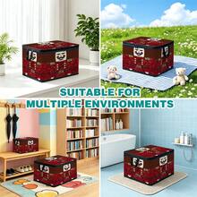 1pc 2D Foldable Zipper Storage Bag, Christmas Theme Nutcracker Soldier Pattern Print, Thickened Large Capacity Organizer With Reinforced Handle, Suitable For Clothing, Bedding, Cosmetics, Wardrobe, Under Bed Storage, Car Trunk, Office Moving - View 6