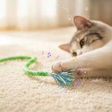 1pc Deformable Twist Rope Cat Toy With Crinkle Paper, Bendable And Shapeable, Makes Sound, Cat Self-Entertainment - Multicolor - View 7