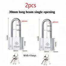 Khóa dài chịu lực nặng kèm chìa - Làm từ thép không gỉ cường độ cao, đi kèm 4 chìa, chống chịu thời tiết, phù hợp cho cổng, tủ đồ phòng gym, nhà kho, hàng rào, tủ lưu trữ và đơn vị lưu trữ, dùng được cho môi trường trong nhà và ngoài trời. - Bạc - Xem 15