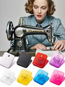 10pcs Quilting Clips And Sewing Fabric Clips, Multipurpose Plastic Clips For Sewing Crafts, Paper, Files, Food Bags (Mixed Colors) - Assorted Colors - View 2