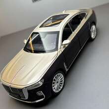1 st samlarbilmodell i gjuten legering Hongqi H9, skala 1:24, 21,5 cm lång, 7,5 cm bred, 5 cm hög, dekorativ prydnad för vardagsrummet, presentalternativ för vänner på högtider - Multifärgad - Visa 1
