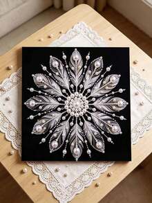 Handmade Pearl Painting Set, Pearl Feather Flower Pattern Design, Full Set Of Hand Tools, Wall Decoration, Holiday Gifts. - A - View 2