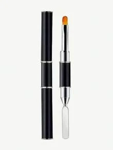 1pc Nail Art Styling Brush (Dual-End Design: One End For Nail Extension/Sculpting Brush, Other End For Scraper); Suitable For Acrylic And UV Gel Nail Extension And Nail Sculpting - Essential Tool For Nail Artists - Multicolor - View 9