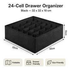 Cabinet And Drawer Underwear Organizer, Wardrobe Clothes Bra Underwear Organizer, Socks Pants Home Use Foldable Storage Box - Black - View 9