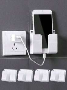 1/2/4-Hole Holeless Wall Mount Phone Holder , Punch-Free Remote Control Storage Rack , Anti-Slip Foldable Phone Stand Base , Multi-Use For Bedside , Desktop , Office & Air Vent - A - View 17