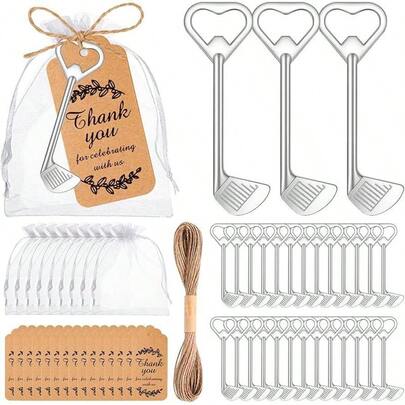 50Set Golf Club Bottle Opener For Golf Lover Beer Drinkers, Golf Party Favors For Guest, Party Souvenirs Or Decorations