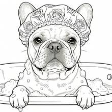 1 cuốn sách tô màu cho người lớn Bulldog, các trang tô màu Bulldog phong cách kỳ ảo, giúp giảm căng thẳng, lựa chọn quà tặng tuyệt vời cho những người yêu thú cưng trưởng thành - Chó Bull Pháp - Xem 2