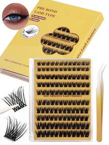 10 Rows DIY Self-Adhesive Eyelash Extensions D Curl Single Lashes, Suitable For Beginners, Reusable - Perfect For Daily Wear, Parties, Travel And Gifts - View 1