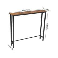 LIVINGANDHOME 1/2 Tiers Wood-Grain Narrow Console Table,Slim Table,Home Storage Shelf Rack Organizer,Space Saving Storage Shelf For Entryway/Hallway/Living Room/Kitchen/Bathroom - Brown + Black - View 12