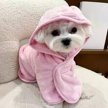 1PC Multi-Color Pet Bathrobe - Super Absorbent And Quick-Drying Dog Towel Dress. With A Hood, It Is Soft And Skin-Friendly Without Irritation. Like Clouds In Softness. Providing A Luxurious Life For Pets. A Must-Have For Photography Shoots. - Multicolor - View 3