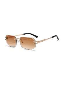 1pc Square-Frame Fashion Glasses - Perfect For Beach Parties And Casual Outings - Multicolor - View 2