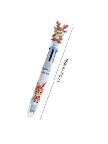 1pc 6-Color Ballpoint Pen, Multi-Color Oil-Based Pen For Student Prizes And Gifts, Office Stationery For Journaling And Doodling, Suitable As Holiday Gift - Multicolor - View 5